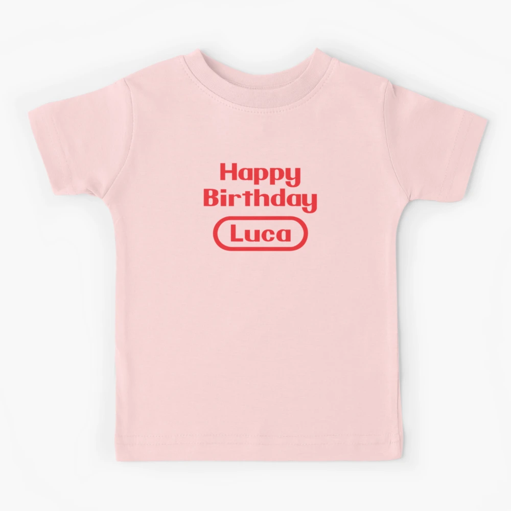 Luca Happy Birthday Gift Video Games Retro Kids T-Shirt for Sale