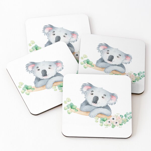 Item preview, Watercolour Koala bear with leaves and flowers designed and sold by headpossum.