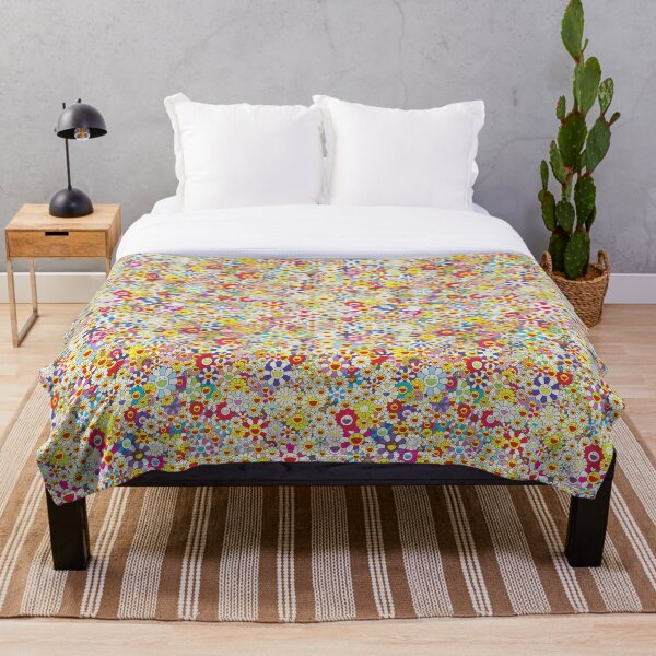 Happy Flowers Throw Blanket