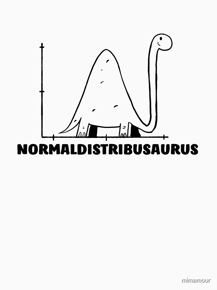 Thumbnail 7 of 7, Essential T-Shirt, Normaldistribusaurus Normal Distribution II - Funny Math Gift designed and sold by mimamour.
