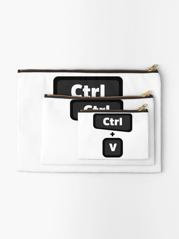 Thumbnail 2 of 4, Zipper Pouch, Ctrl + V  - Computer Programming - Light Color designed and sold by Programming Jokes.