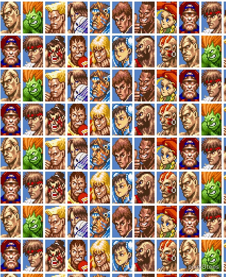 Street Fighter 2 Characters listed by the people and characters