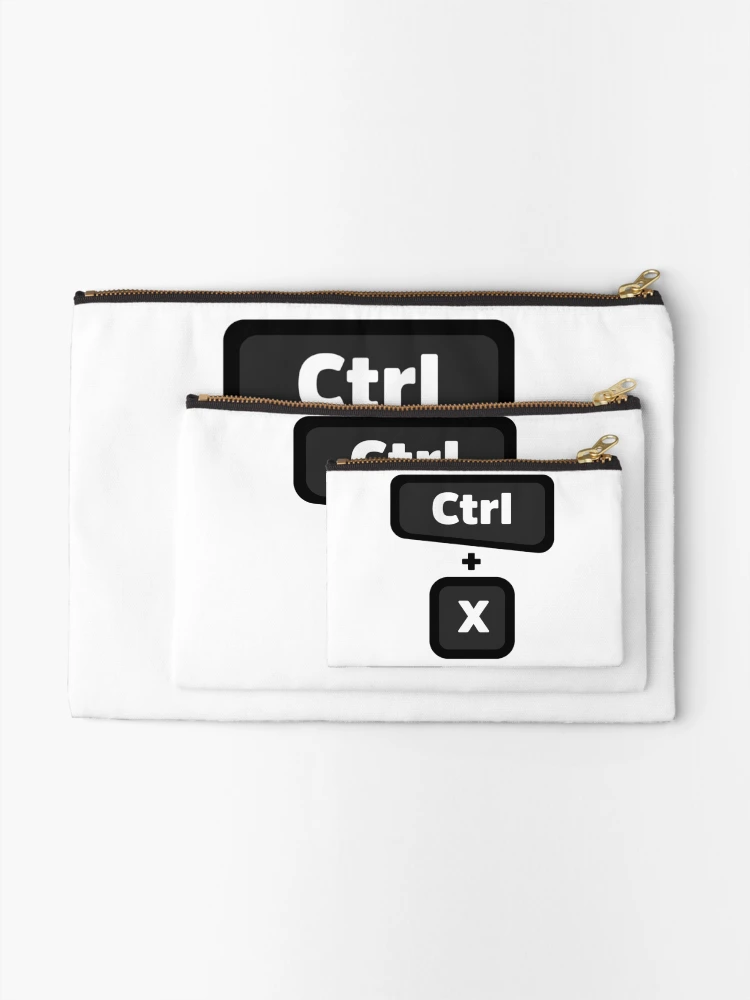 Thumbnail 2 of 4, Zipper Pouch, Ctrl + X  - Computer Programming - Light Color designed and sold by Programming Jokes.