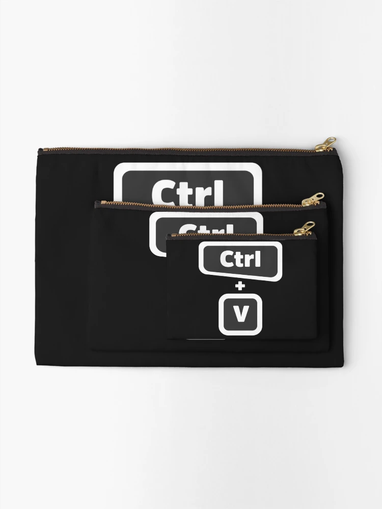 Thumbnail 2 of 4, Zipper Pouch, Ctrl + V - Computer Programming - Dark Color designed and sold by Programming Jokes.