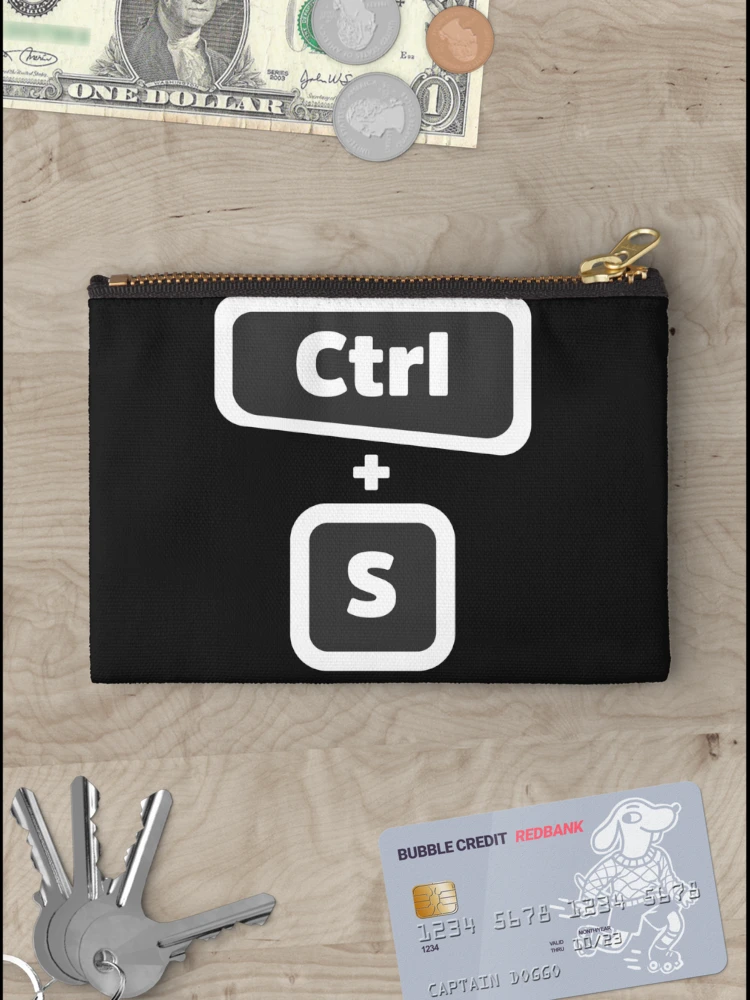 Thumbnail 3 of 4, Zipper Pouch, Ctrl + S - Computer Programming - Dark Color designed and sold by Programming Jokes.