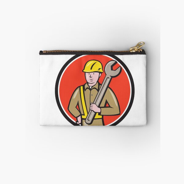 Item preview, Construction Worker Spanner Circle Cartoon designed and sold by patrimonio.