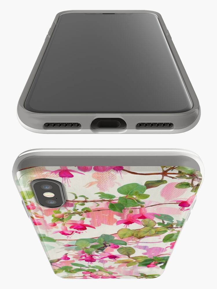"Rainbow Fuchsia Floral Pattern" iPhone Case & Cover by micklyn Redbubble