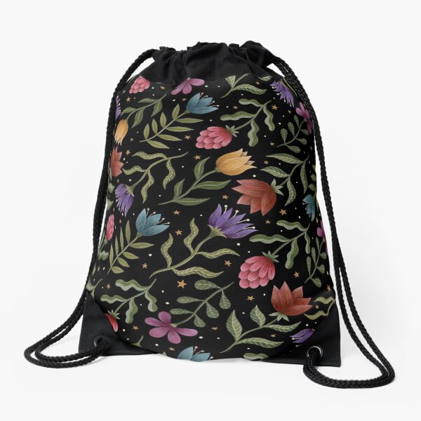 Summer night garden Drawstring Bag