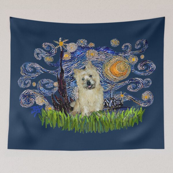 Item preview, Starry Night Free Form with a Cairn Terrier (Wheaten) designed and sold by JeanBFitzgerald.