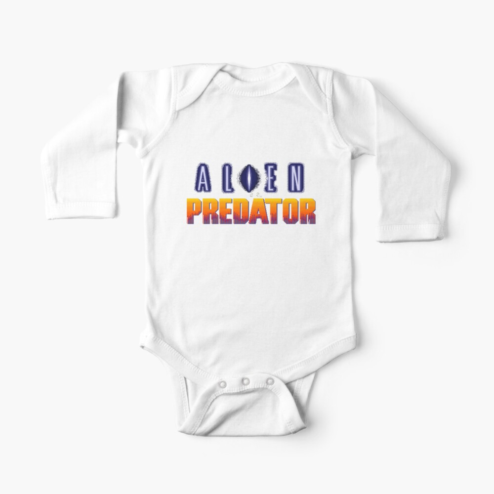 Alien Vs Predator Title Screen Baby One Piece By Pixel8tees Redbubble