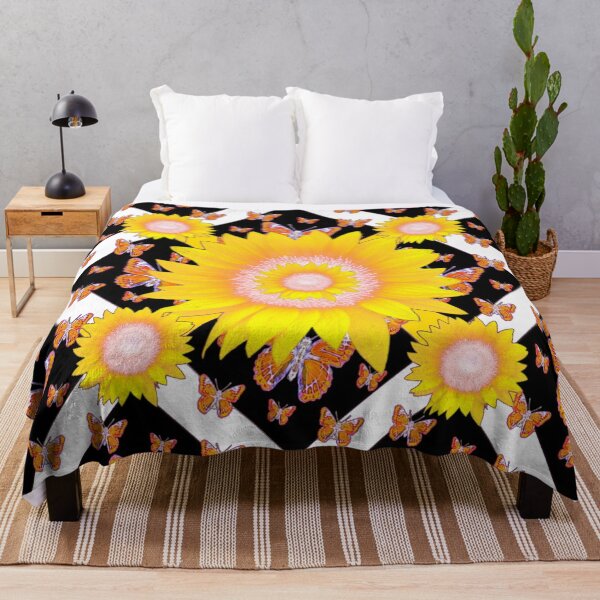 Item preview, MODERN YELLOW FLORAL MONARCH BUTTERFLY PATTERNS  designed and sold by sharlesart.