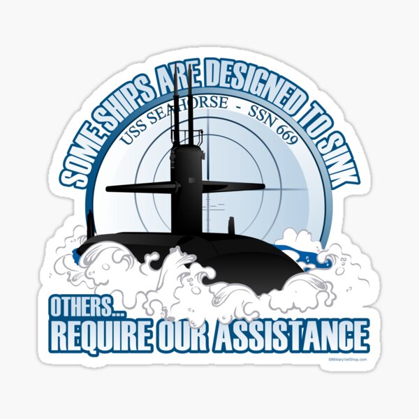 Designed To Sink - USS Seahorse - SSN 669 Sticker