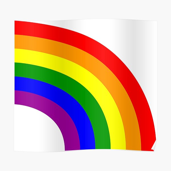 LGBT Gay Matching Couple Half Rainbow Poster