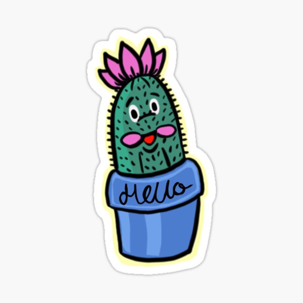 Hello Cactus Sticker