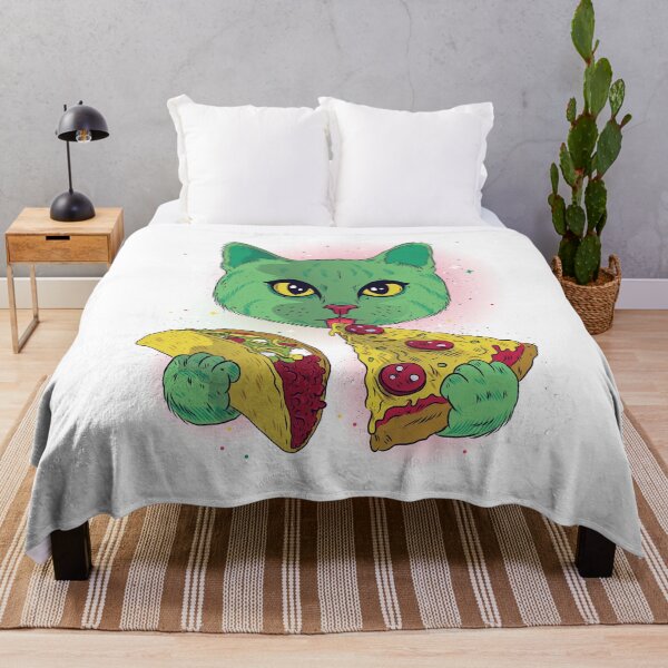 Item preview, Funny outer space Cat eating pizza and taco. designed and sold by Retrolendo.