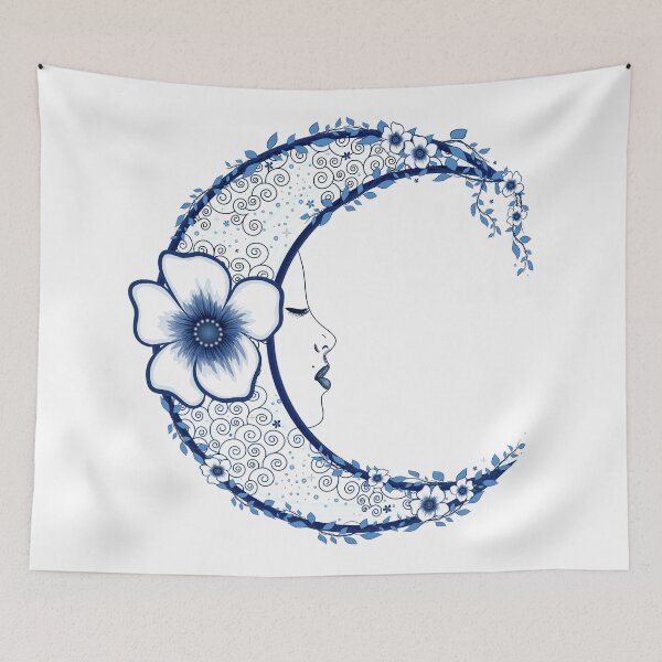 Item preview, Crescent Flower Moon designed and sold by serenaking.