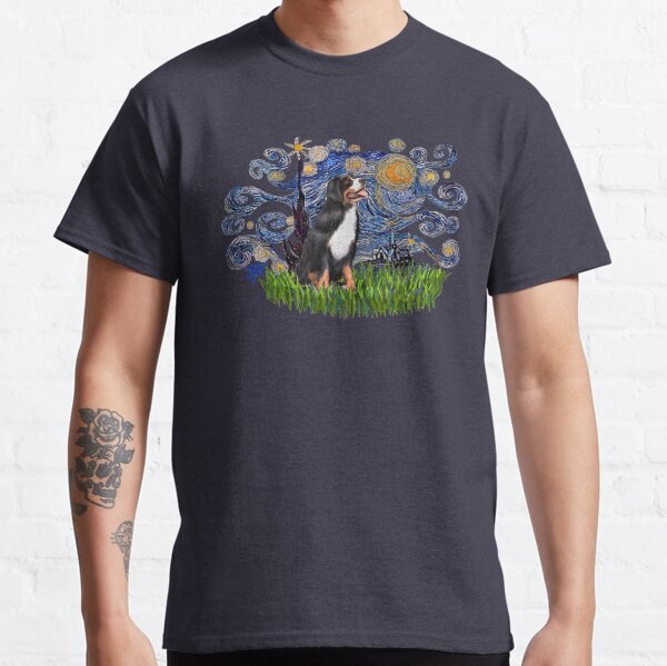Starry Night Free Form & Bernese Mountain Dog Classic T-Shirt