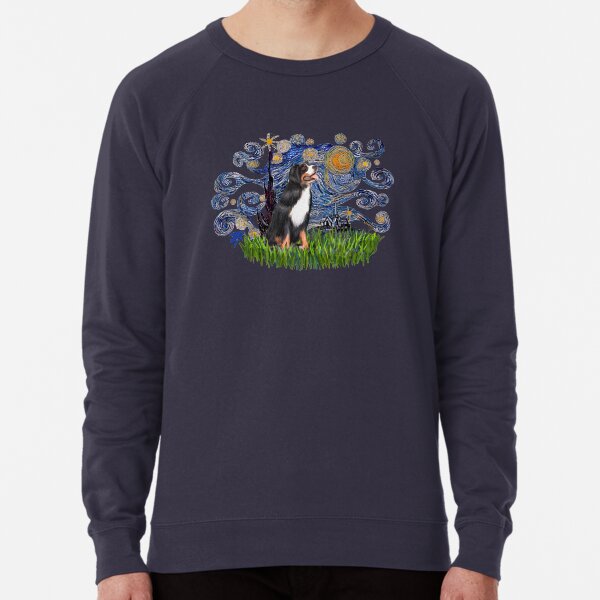 Starry Night Free Form & Bernese Mountain Dog Lightweight Sweatshirt