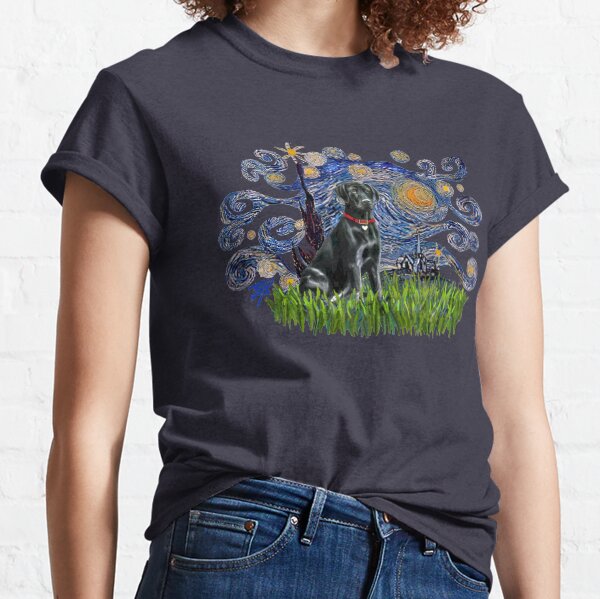 Starry Night - Black Labrador Retriever Classic T-Shirt
