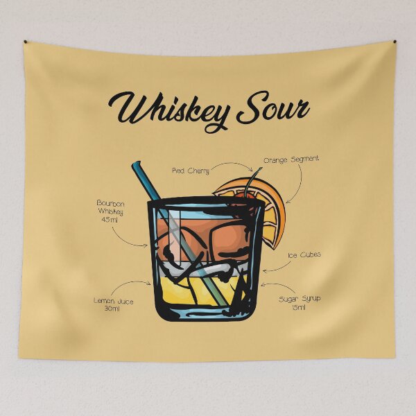 Item preview, Whiskey Sour Cocktail Recipe designed and sold by HuckleberryArts.
