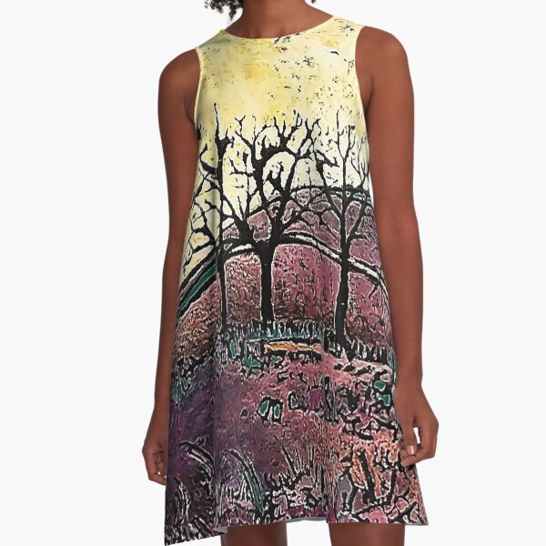 Plum Mountains A-Line Dress