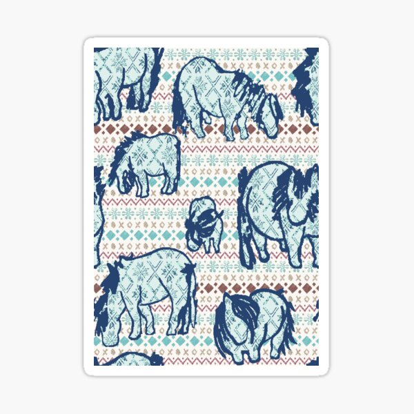 Fairisle Shetland Ponies - Blue Sticker