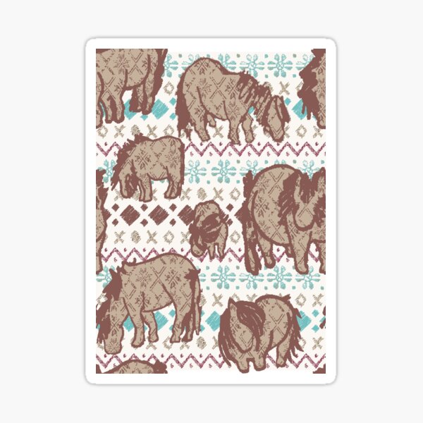 Fairisle Shetland Ponies - Brown Sticker