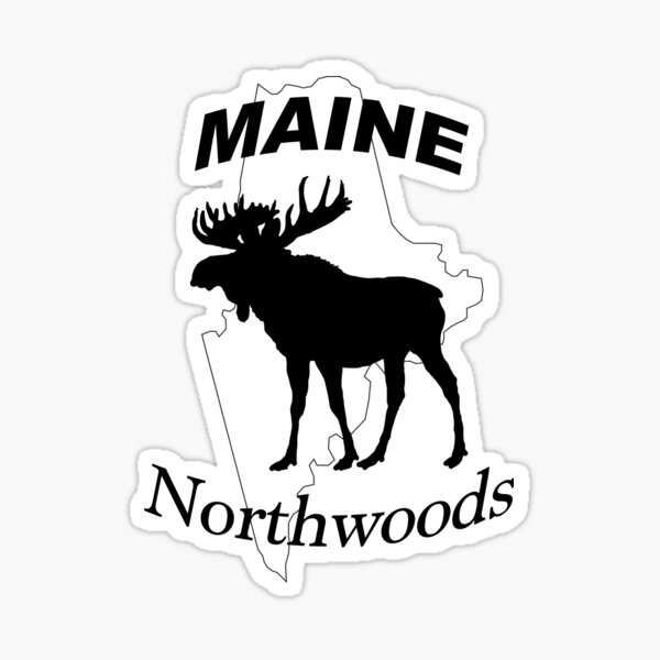 Maine Northwoods Moose Design Sticker