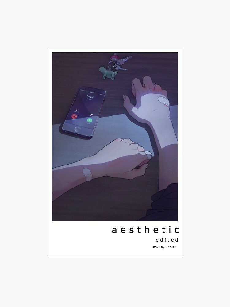 "Aesthetic anime " Sticker by lunatime1 Redbubble