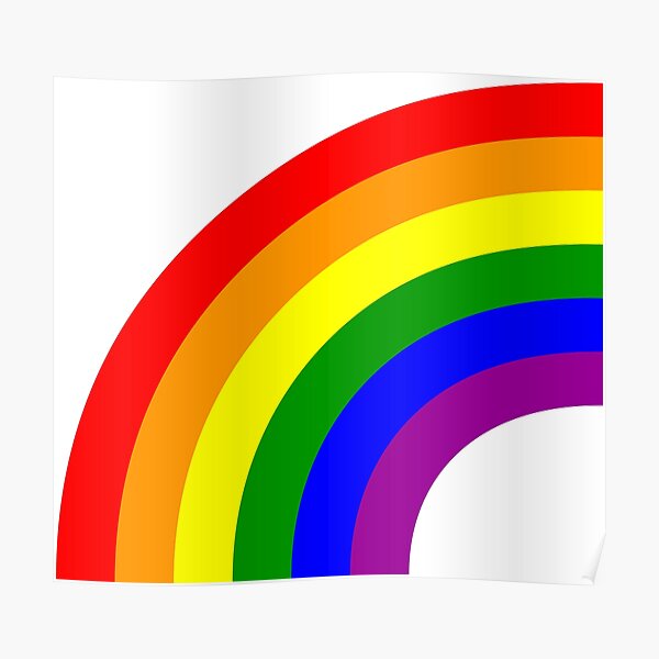 LGBT Gay Matching Couple Half Rainbow Poster