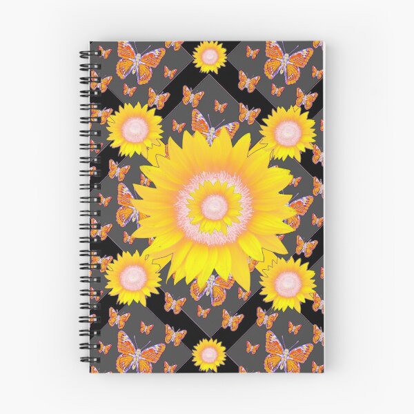 Item preview,  BLACK YELLOW FLORAL MONARCH BUTTERFLY PATTERNS  designed and sold by sharlesart.
