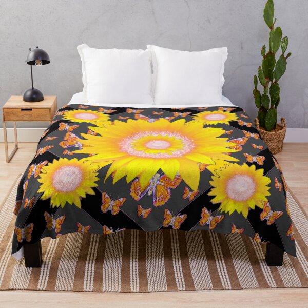 Item preview,  BLACK YELLOW FLORAL MONARCH BUTTERFLY PATTERNS  designed and sold by sharlesart.