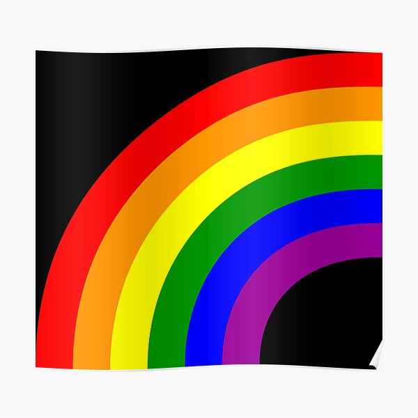 LGBT Gay Matching Couple Half Rainbow Poster