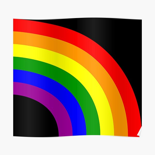 LGBT Gay Matching Couple Half Rainbow Poster