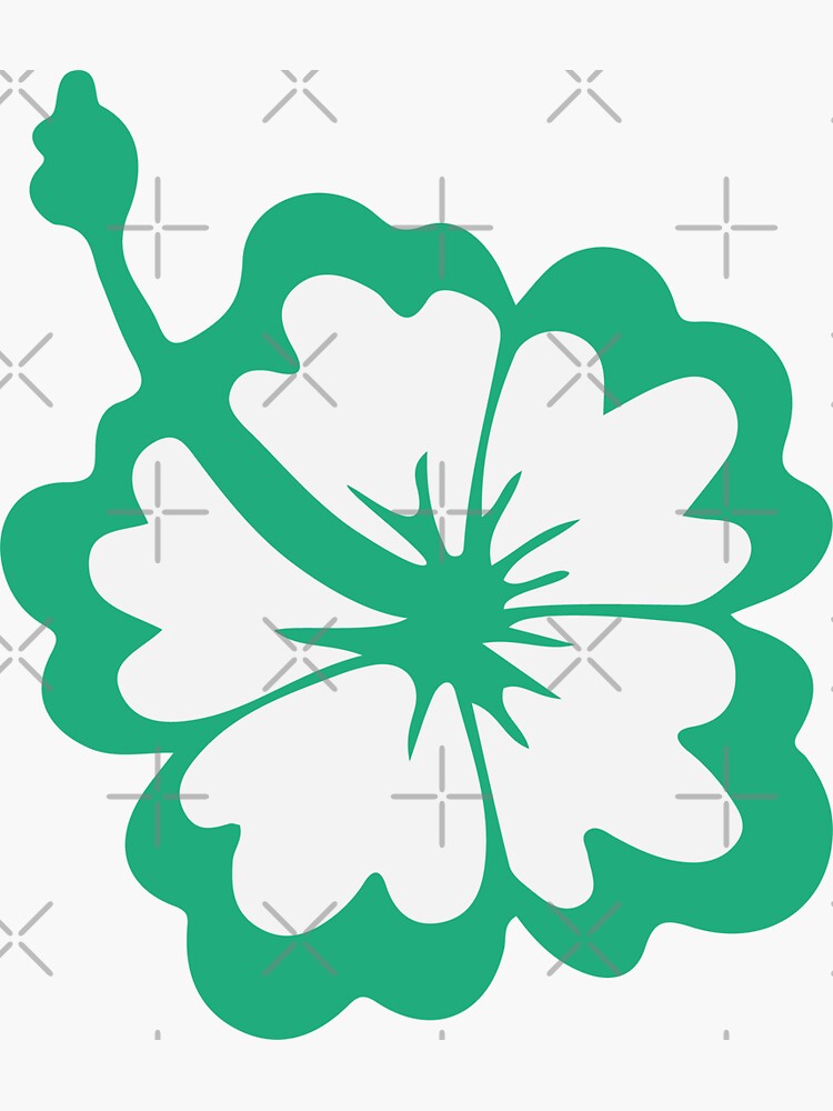 "Green hibiscus" Sticker for Sale by AllLovelyIdeas Redbubble