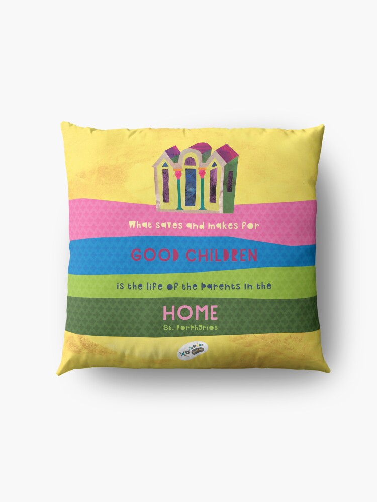 Alternate view of St. Porphyrios quote Floor Pillow