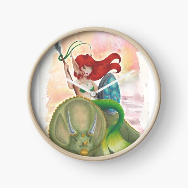 Mermaid on a Dinosaur Clock