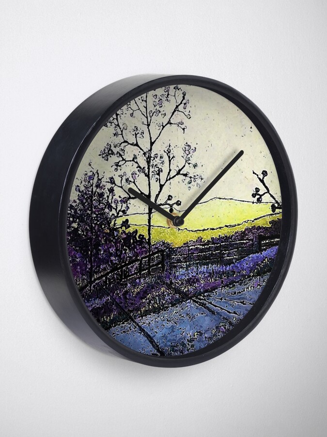 Alternate view of Lemon and Lavendar by Merideth Young Clock