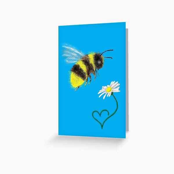 Item preview, Bee Flower Card Collection,  Blue designed and sold by Kerry Pattison.