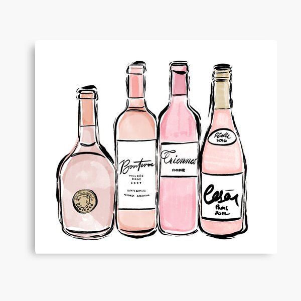 Rose Wine Print Canvas Print