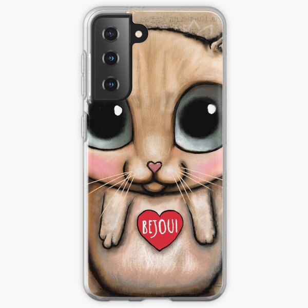Red Cat with big eyes and Keep it Simple Samsung Galaxy Soft Case