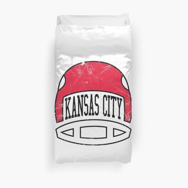 Kansas City Retro Helmet - White Duvet Cover