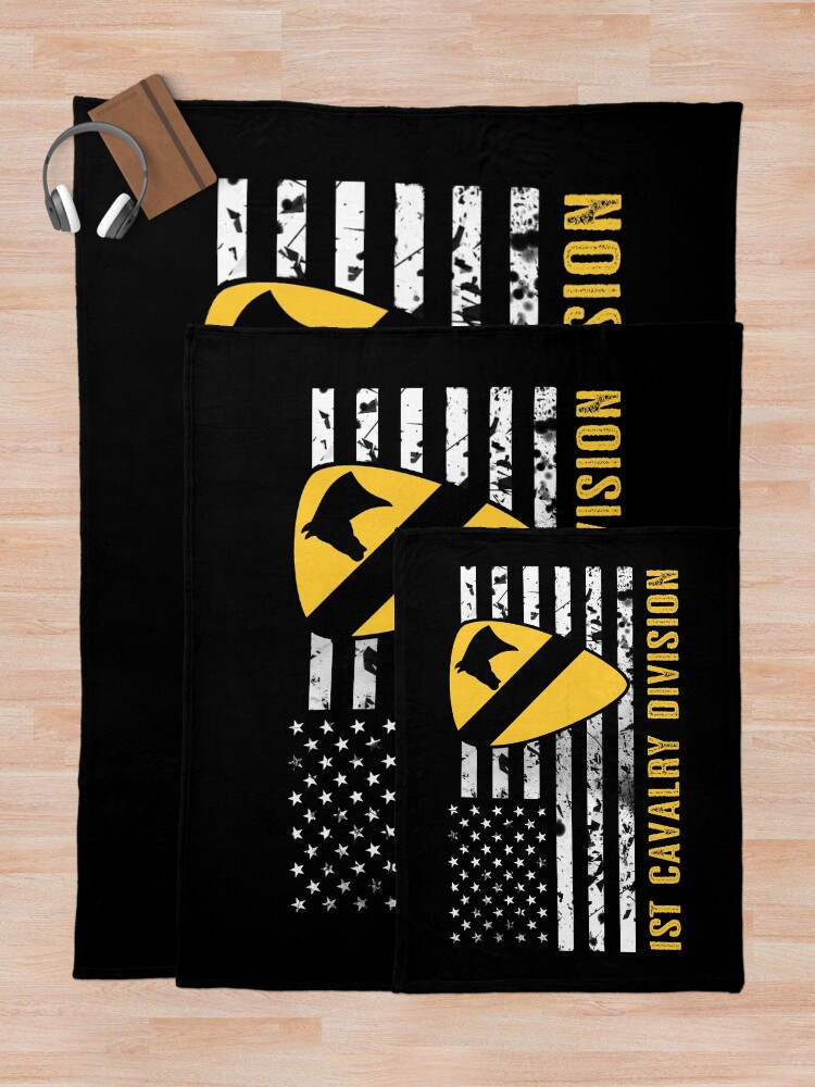Alternate view of 1st Cavalry Division (Distressed Flag) Throw Blanket