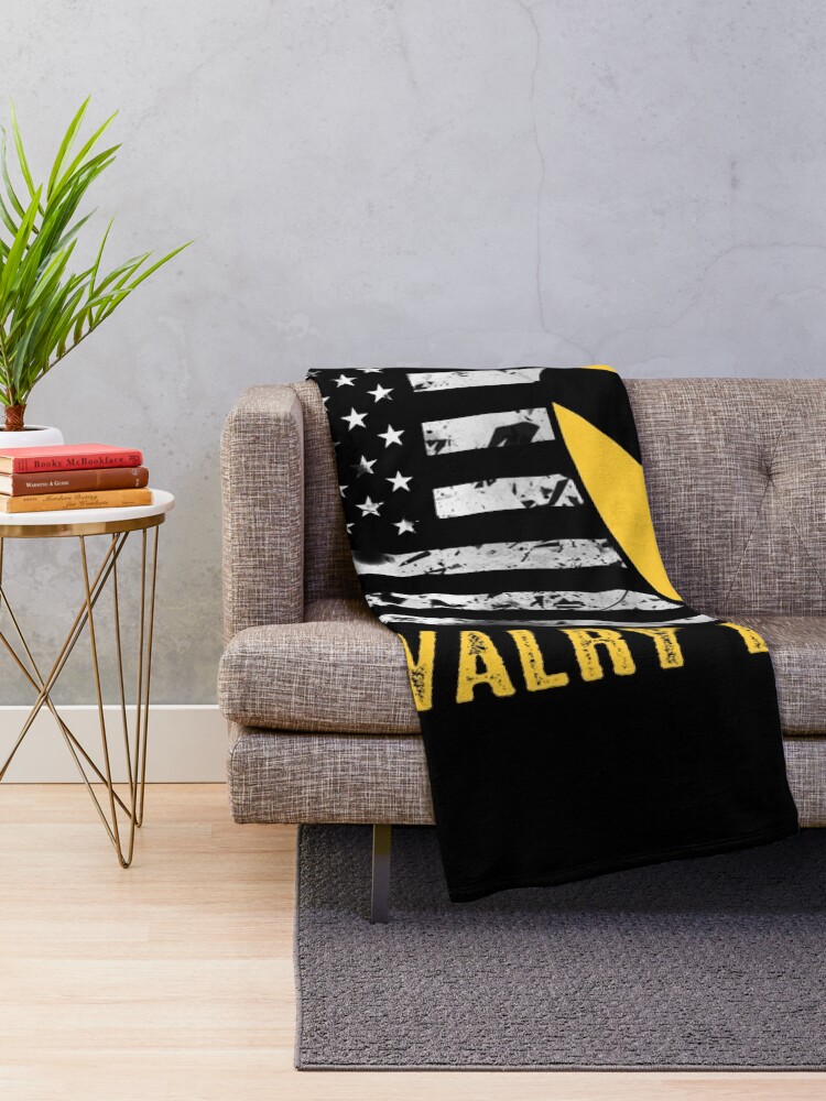 Alternate view of 1st Cavalry Division (Distressed Flag) Throw Blanket