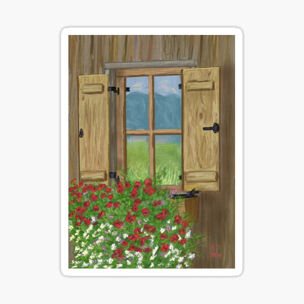Window Box Flowers Sticker