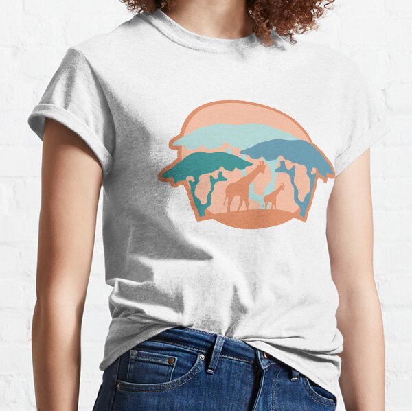 Giraffe Safari Sunset Classic T-Shirt
