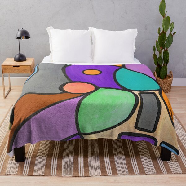 Item preview, Multi Color Purple Orange Abstract Shapes designed and sold by Ruth Palmer.