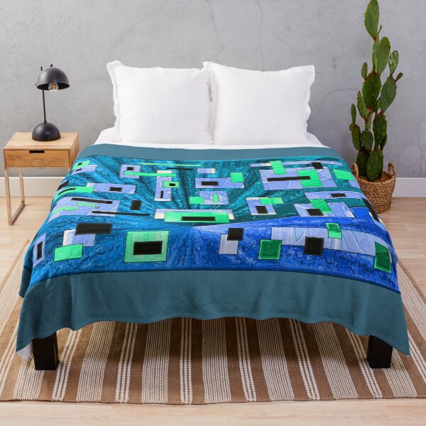 Item preview, Rectangles Blue and Green Abstract Design designed and sold by 1Lbrody1.
