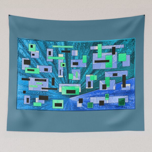 Item preview, Rectangles Blue and Green Abstract Design designed and sold by 1Lbrody1.