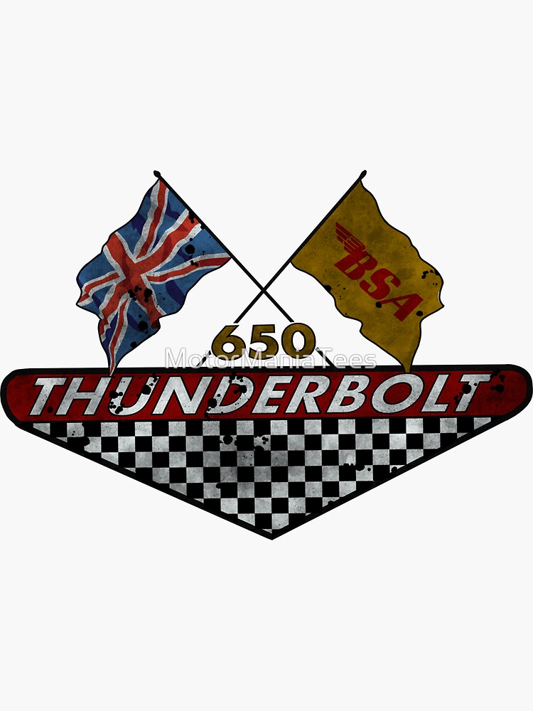 Vintage BSA Thunderbolt Motorcycles Design By MotorManiac Sticker For Sale By